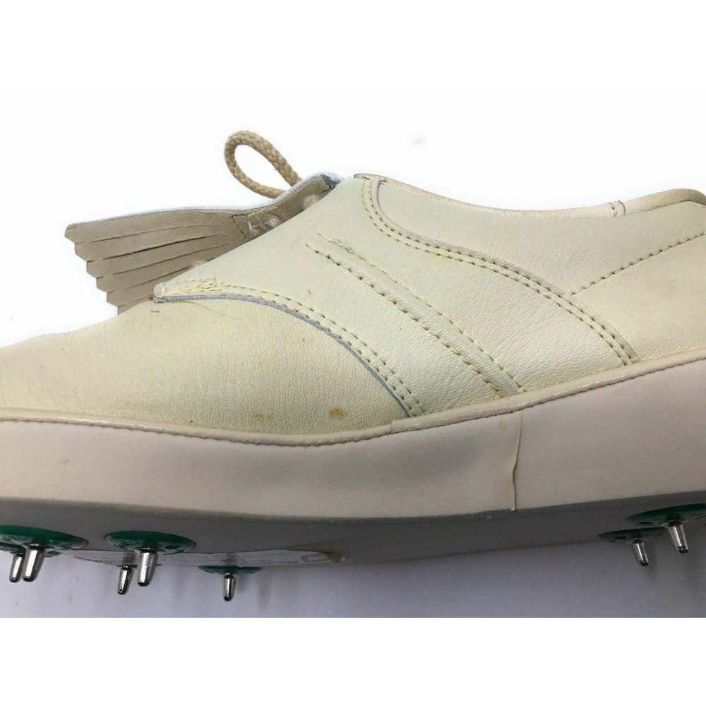 Vintage FOOTJOY Ultra-Joys Beige Leather Golf Shoes - Women's 7.5 - USA - Picture 9 of 10